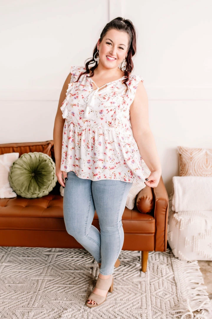 No Ship Drop Ship Everything I Could Dream Of Ivory Floral Blouse (GHG-S) 1 No Ship Drop Ship Everything I Could Dream Of Ivory Floral Blouse (GHG-S)