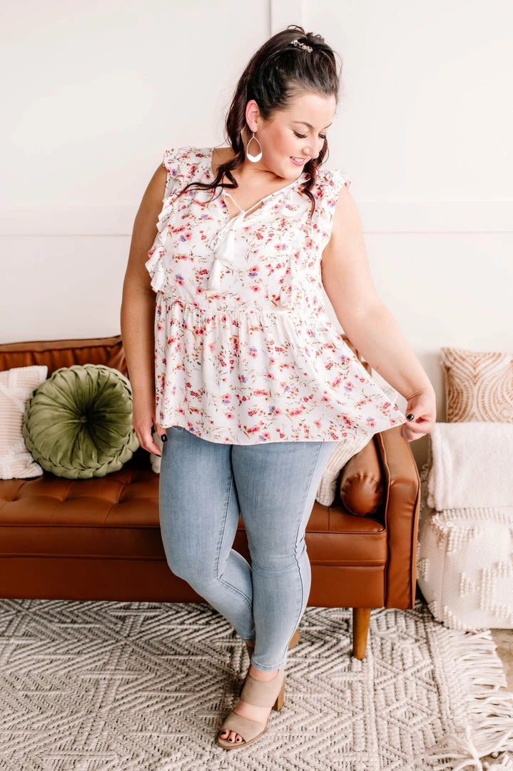 No Ship Drop Ship Everything I Could Dream Of Ivory Floral Blouse (GHG-S) 14 No Ship Drop Ship Everything I Could Dream Of Ivory Floral Blouse (GHG-S)