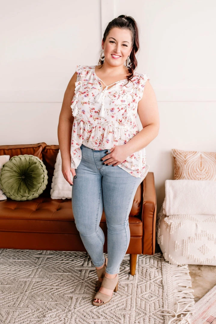 No Ship Drop Ship Everything I Could Dream Of Ivory Floral Blouse (GHG-S) 9 No Ship Drop Ship Everything I Could Dream Of Ivory Floral Blouse (GHG-S)