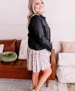 No Ship Drop Ship Back In Black Classic Denim Jacket (GHG-S)