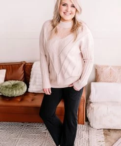 No Ship Drop Ship You Are So Beautiful Lace Sweater In Natural