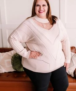 No Ship Drop Ship You Are So Beautiful Lace Sweater In Natural