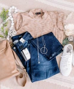 No Ship Drop Ship Say It With Style Mock Neck Top In Caramel (GHG-S) 30 No Ship Drop Ship Say It With Style Mock Neck Top In Caramel (GHG-S)