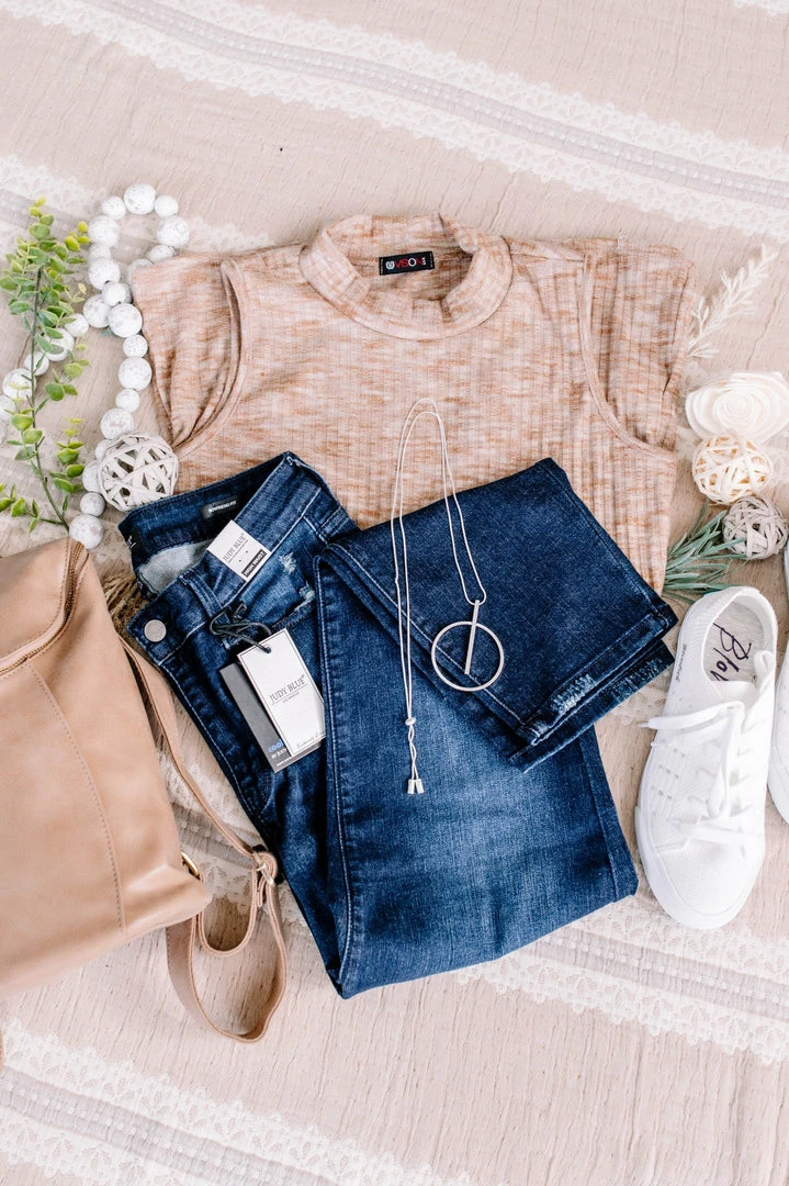 No Ship Drop Ship Say It With Style Mock Neck Top In Caramel (GHG-S) 15 No Ship Drop Ship Say It With Style Mock Neck Top In Caramel (GHG-S)