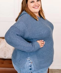 No Ship Drop Ship Sweater Weather In Azure Blue