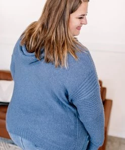 No Ship Drop Ship Sweater Weather In Azure Blue
