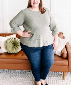 No Ship Drop Ship GHG- Shop Singles Eye Can See Clearly Now Vintage Eyelet Top In Olive (GHG - S, 1XL) 17 No Ship Drop Ship GHG- Shop Singles Eye Can See Clearly Now Vintage Eyelet Top In Olive (GHG - S, 1XL)