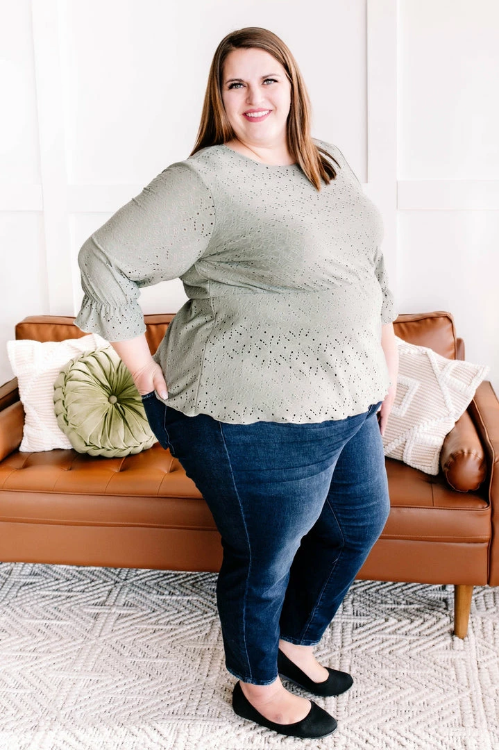 No Ship Drop Ship GHG- Shop Singles Eye Can See Clearly Now Vintage Eyelet Top In Olive (GHG - S, 1XL) 7 No Ship Drop Ship GHG- Shop Singles Eye Can See Clearly Now Vintage Eyelet Top In Olive (GHG - S, 1XL)