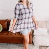 No Ship Drop Ship Apparel Don't Be Such A Square Plaid Print Asymmetrical Top