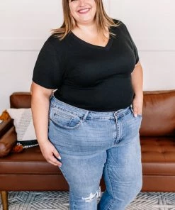 No Ship Drop Ship Once Bitten, Twice Shy Destructed Hem Judy Blue Jeans Apparel