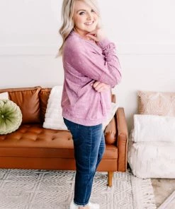 No Ship Drop Ship Before Time Pullover In Lilac