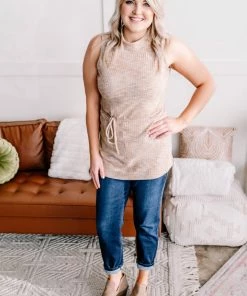 No Ship Drop Ship Say It With Style Mock Neck Top In Caramel (GHG-S) 18 No Ship Drop Ship Say It With Style Mock Neck Top In Caramel (GHG-S)