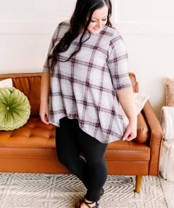 No Ship Drop Ship Apparel Don't Be Such A Square Plaid Print Asymmetrical Top 19 No Ship Drop Ship Apparel Don't Be Such A Square Plaid Print Asymmetrical Top