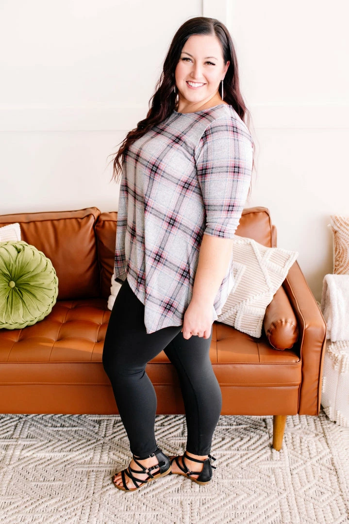 No Ship Drop Ship Apparel Don't Be Such A Square Plaid Print Asymmetrical Top 4 No Ship Drop Ship Apparel Don't Be Such A Square Plaid Print Asymmetrical Top