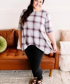 No Ship Drop Ship Apparel Don't Be Such A Square Plaid Print Asymmetrical Top 17 No Ship Drop Ship Apparel Don't Be Such A Square Plaid Print Asymmetrical Top