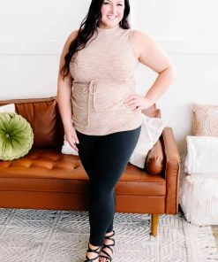 No Ship Drop Ship Say It With Style Mock Neck Top In Caramel (GHG-S) 20 No Ship Drop Ship Say It With Style Mock Neck Top In Caramel (GHG-S)