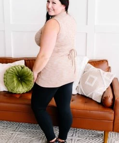 No Ship Drop Ship Say It With Style Mock Neck Top In Caramel Apparel