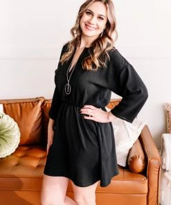 No Ship Drop Ship After Midnight Black Gabby Style Dress (GHG-S)