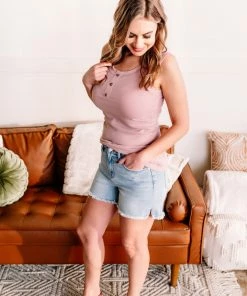 No Ship Drop Ship Twisted Sister Braided Waistband Judy Blue Jean Shorts (GHG-L)