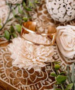 No Ship Drop Ship All Year Round Joy Susan Matte Gold Cuff