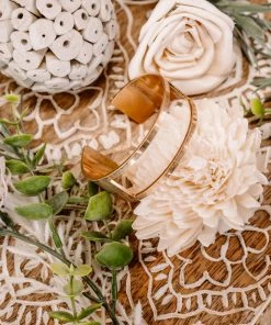 No Ship Drop Ship All Year Round Joy Susan Matte Gold Cuff