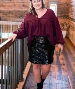 No Ship Drop Ship Big City Nights Skirt In Jet Black Sequins