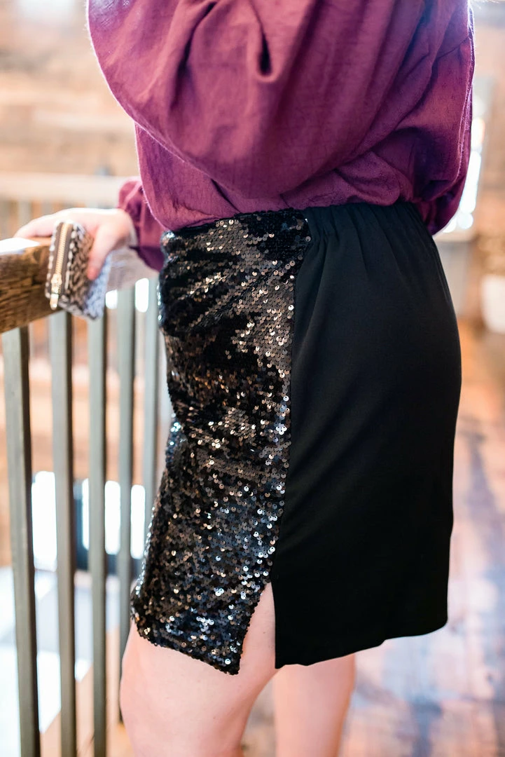 No Ship Drop Ship Big City Nights Skirt In Jet Black Sequins 2 No Ship Drop Ship Big City Nights Skirt In Jet Black Sequins