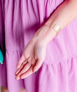 No Ship Drop Ship All Year Round Joy Susan Matte Gold Cuff