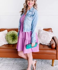 No Ship Drop Ship Call Me Old School Baby Vintage Denim Jacket By Risen (GHG-S)