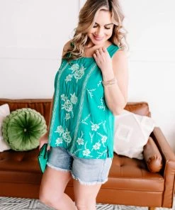 No Ship Drop Ship GHG- Shop Singles Hard To Get Starlet Teal Savanna Jane Top (GHG-M)