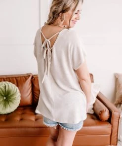 No Ship Drop Ship Round The Outside Tie Back Detail In Oatmeal