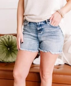 No Ship Drop Ship Don't Cut Me Off Mid Rise Judy Blue Shorts (GHG-L)