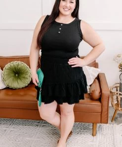 No Ship Drop Ship Come A Little Closer Sleeveless Top In Black Apparel