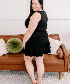 No Ship Drop Ship Come A Little Closer Sleeveless Top In Black Apparel