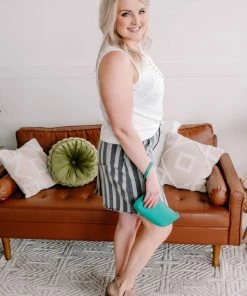 No Ship Drop Ship GHG- Shop Singles Stay Cool Lace Button Tank Top