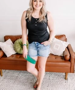 No Ship Drop Ship Come A Little Closer Sleeveless Top In Black (GHG-M)