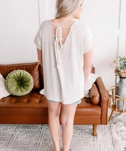 No Ship Drop Ship Round The Outside Tie Back Detail In Oatmeal