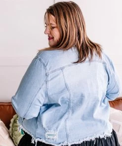 No Ship Drop Ship Call Me Old School Baby Vintage Denim Jacket By Risen (GHG-S)