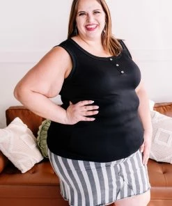 No Ship Drop Ship Come A Little Closer Sleeveless Top In Black Apparel