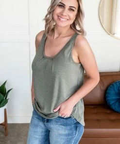 No Ship Drop Ship Playing The Field Green Sleeveless Top