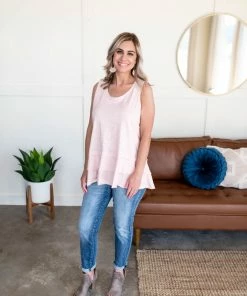 No Ship Drop Ship Apparel Lay It On Thick Sleeveless Top In Ballerina Pink