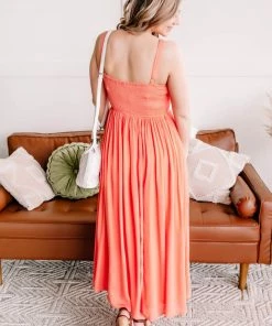 No Ship Drop Ship Apparel Setting Sun Dreamsicle Embroidered Dress