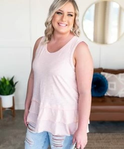 No Ship Drop Ship Apparel Lay It On Thick Sleeveless Top In Ballerina Pink