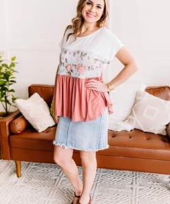 No Ship Drop Ship Apparel Always Be My Babydoll In Blue And Mauve Floral