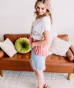 No Ship Drop Ship Apparel Always Be My Babydoll In Blue And Mauve Floral