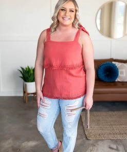 No Ship Drop Ship Apparel The Show Must Go On Sleeveless Top In Begonia