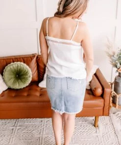 No Ship Drop Ship Basic Instinct Ivory Lace Cami