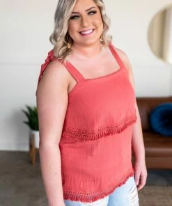 No Ship Drop Ship Apparel The Show Must Go On Sleeveless Top In Begonia