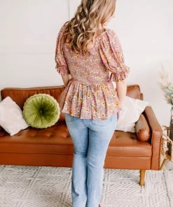 No Ship Drop Ship Apparel Flower Child Floral Smocked Blouse 16 No Ship Drop Ship Apparel Flower Child Floral Smocked Blouse