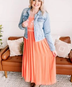 No Ship Drop Ship Apparel Setting Sun Dreamsicle Embroidered Dress